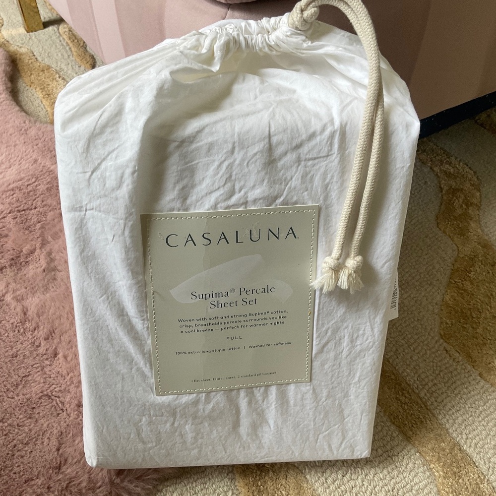 Casaluna From Target, NEW, Supima Percale sheet set, Full cream
